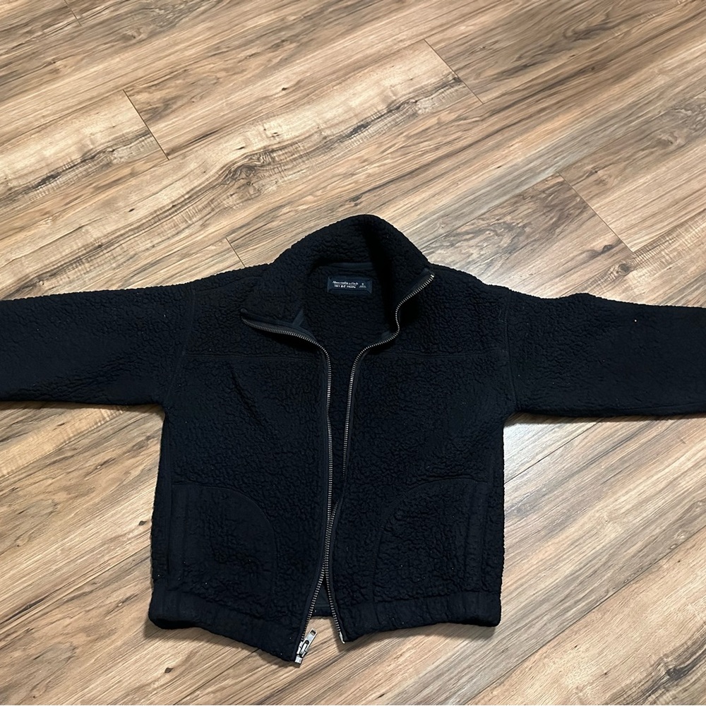 Abercrombie & Fitch Black Sherpa Jacket